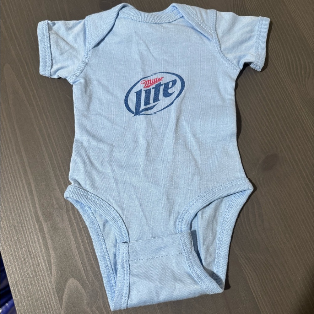 Miller Lite Blue Baby Onesie, Newborn - never worn